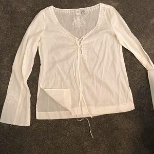White see through blouse